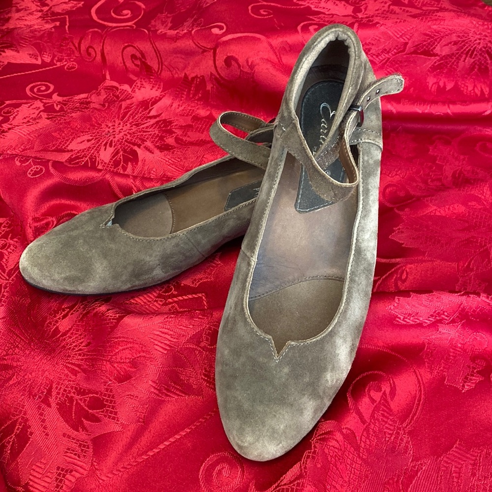 Earthies Emery Mary Jane Slate Flat Leather Suede Flats Women’s Size 7 1/2
